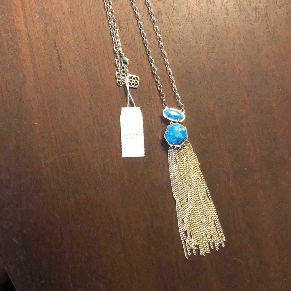 Kendra Scott Tae Long Pendant Necklace Turquoise